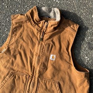 Carhartt vest size xl duck Sherpa lined tan workwear